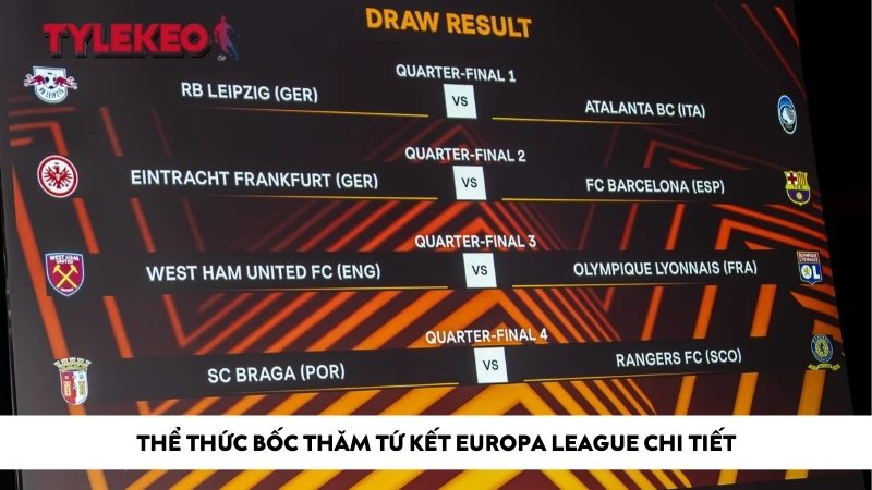 Thể thức bốc thăm tứ kết Europa League chi tiết